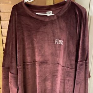 Pink Victoria secret burgundy velvet top size XXL new never worn